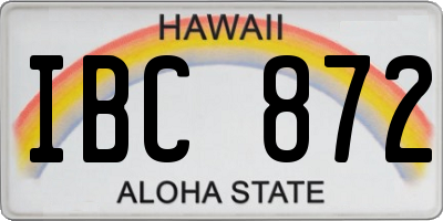 HI license plate IBC872