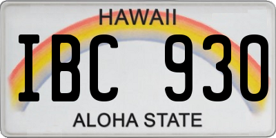 HI license plate IBC930