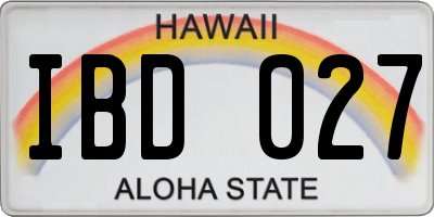 HI license plate IBD027