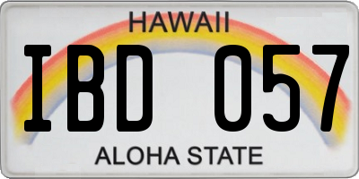 HI license plate IBD057