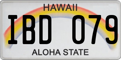 HI license plate IBD079