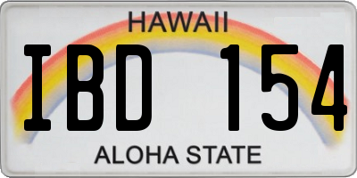 HI license plate IBD154