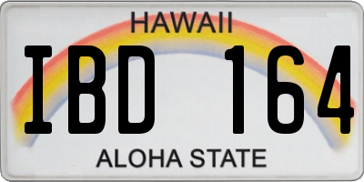 HI license plate IBD164