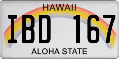 HI license plate IBD167