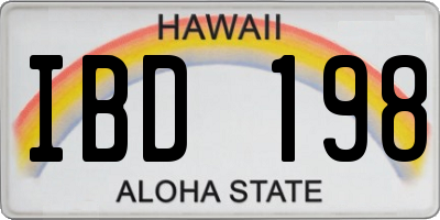 HI license plate IBD198