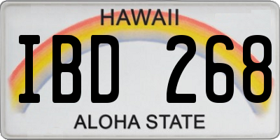 HI license plate IBD268