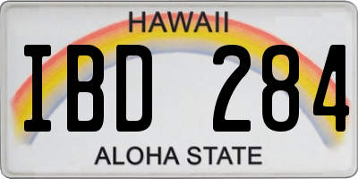 HI license plate IBD284