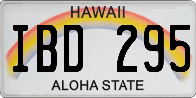 HI license plate IBD295