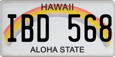 HI license plate IBD568