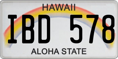 HI license plate IBD578