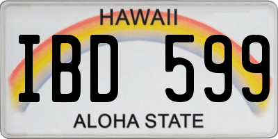 HI license plate IBD599
