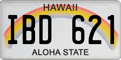 HI license plate IBD621