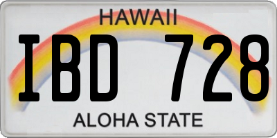 HI license plate IBD728