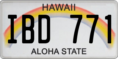 HI license plate IBD771