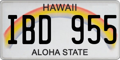 HI license plate IBD955