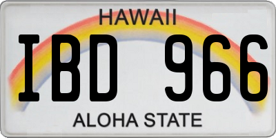 HI license plate IBD966
