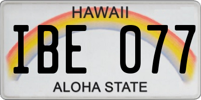 HI license plate IBE077