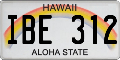 HI license plate IBE312