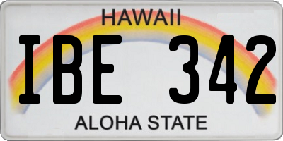 HI license plate IBE342
