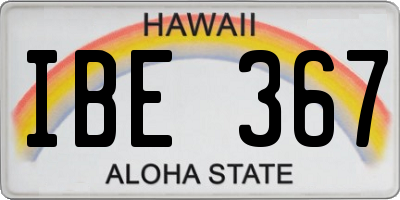 HI license plate IBE367