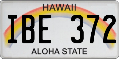 HI license plate IBE372
