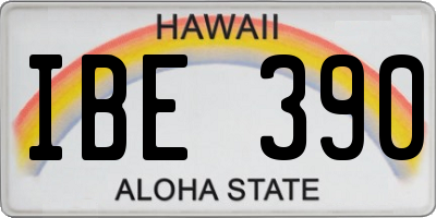 HI license plate IBE390