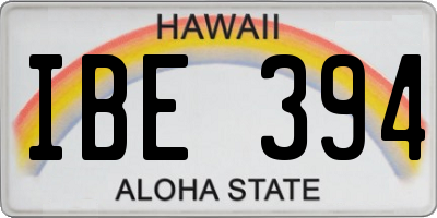 HI license plate IBE394