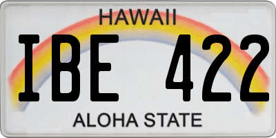 HI license plate IBE422
