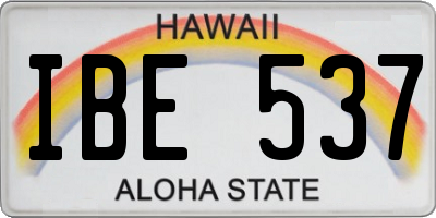 HI license plate IBE537