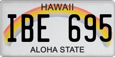 HI license plate IBE695