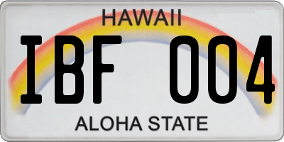 HI license plate IBF004