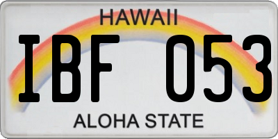 HI license plate IBF053