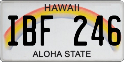 HI license plate IBF246