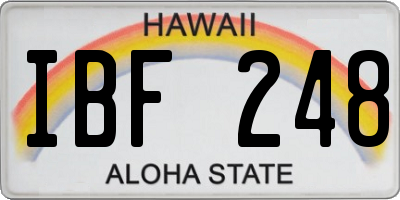 HI license plate IBF248