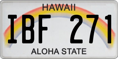 HI license plate IBF271