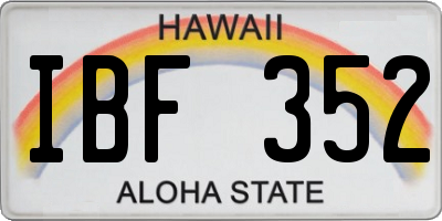 HI license plate IBF352