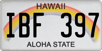 HI license plate IBF397