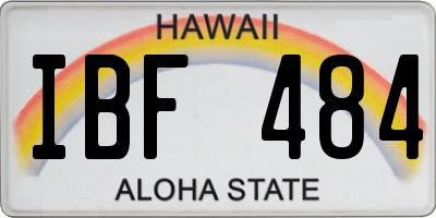 HI license plate IBF484