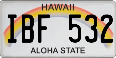 HI license plate IBF532