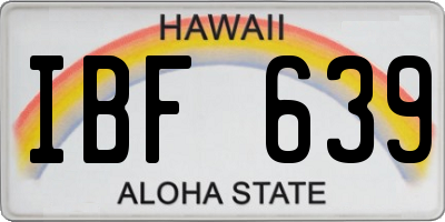 HI license plate IBF639