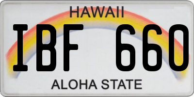 HI license plate IBF660