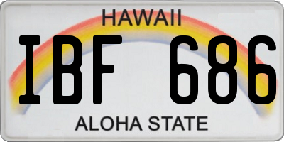 HI license plate IBF686