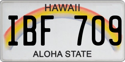 HI license plate IBF709