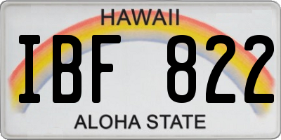 HI license plate IBF822