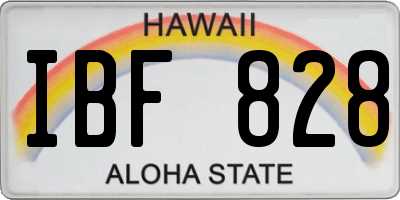 HI license plate IBF828