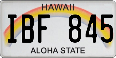 HI license plate IBF845