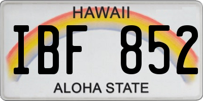 HI license plate IBF852