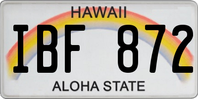 HI license plate IBF872