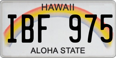 HI license plate IBF975