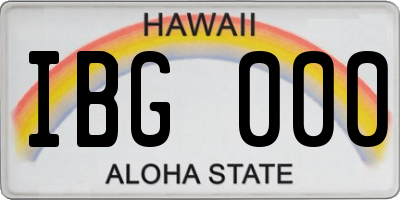 HI license plate IBG000